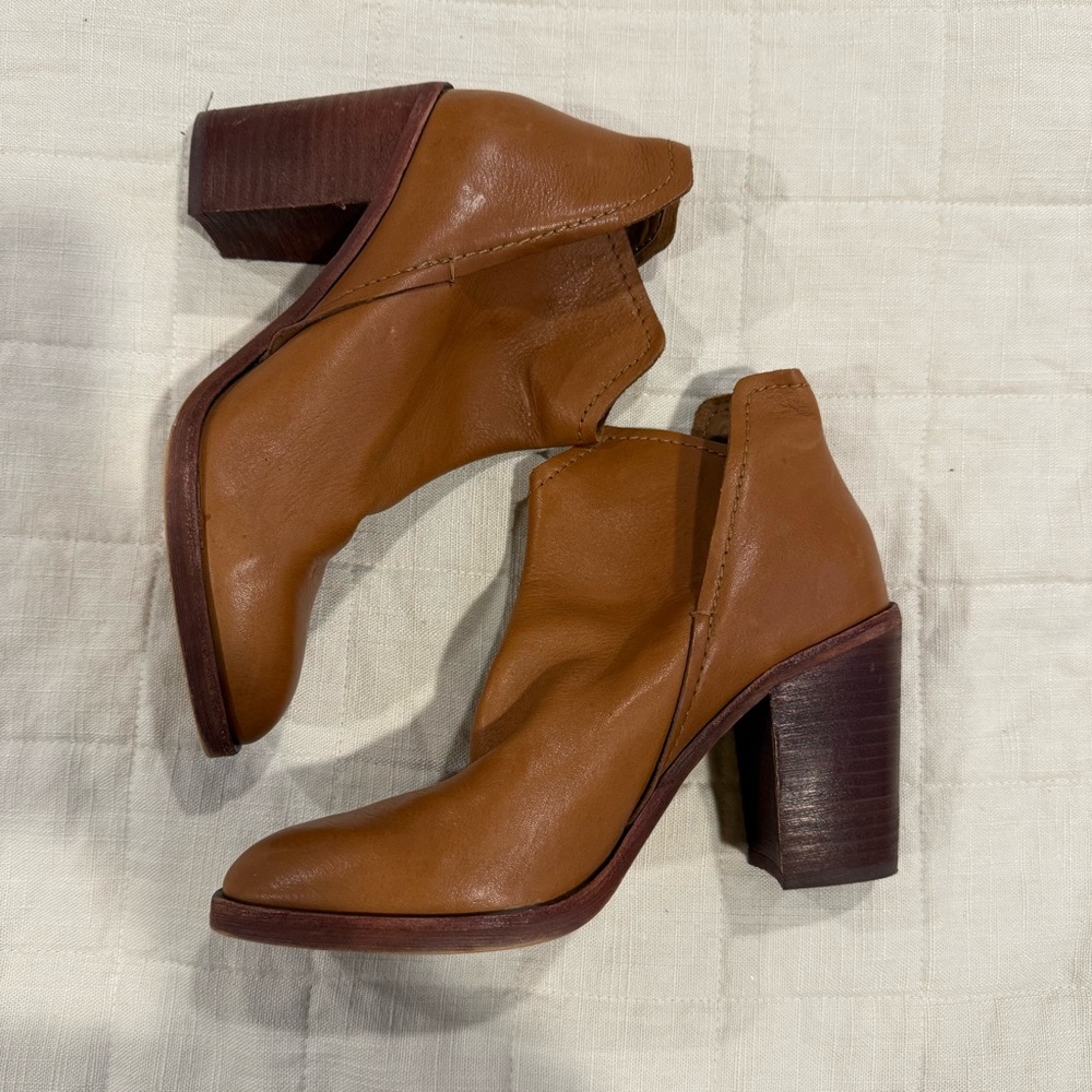 Dolce Vita Tan Leather Ankle Booties